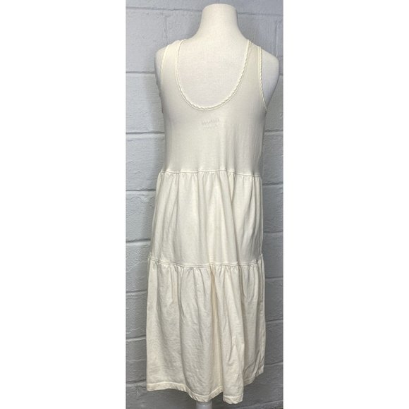 Everlane Womens XS Weekend Dress Ivory Canvas Tiered Sleeveless Cotton Scoop - Picture 4 of 9